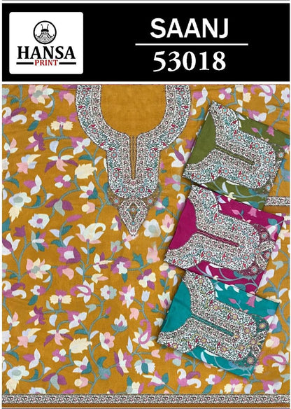 Saanj 53018 Hansa Prints Simar Salwar Suits Exporter India