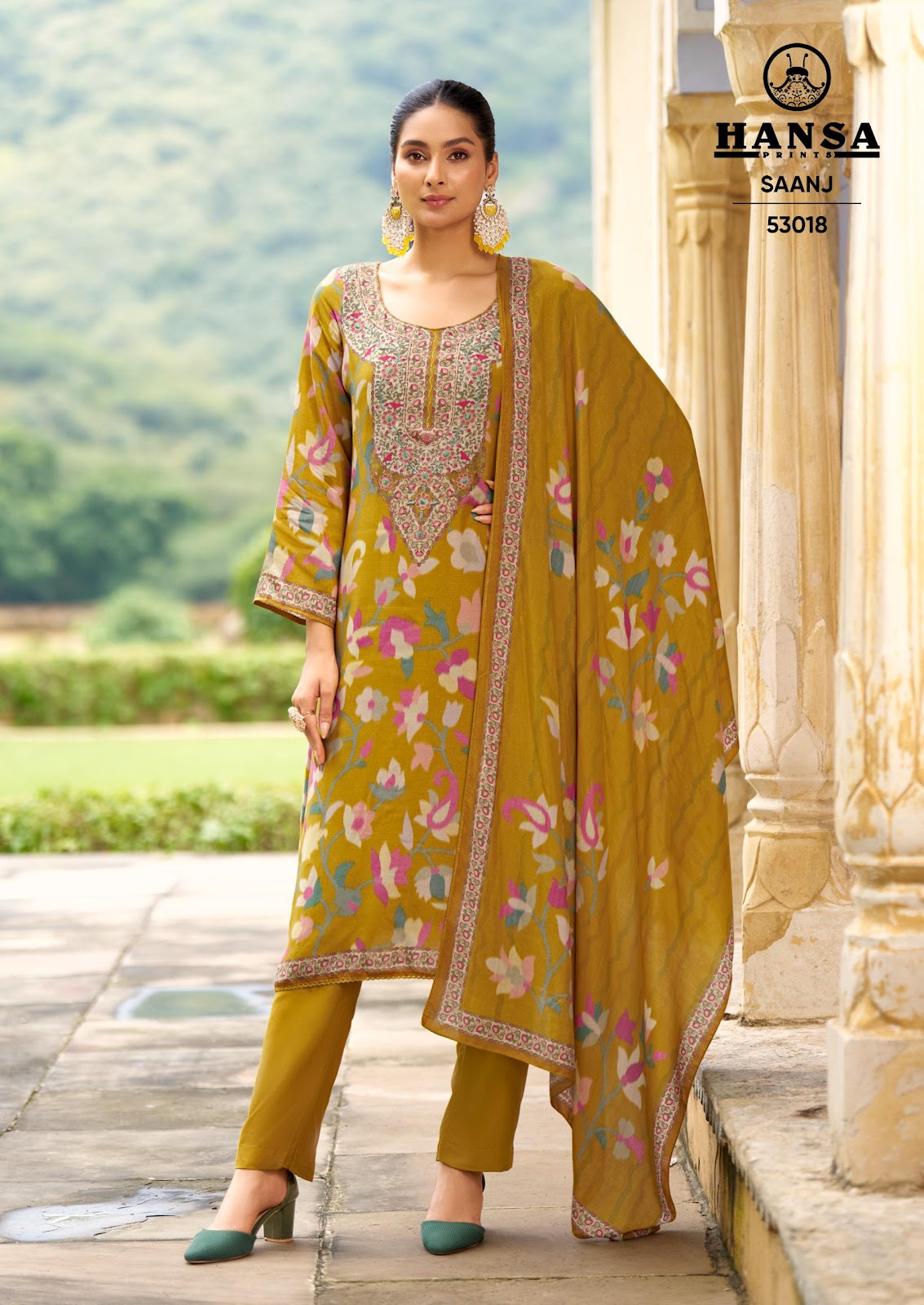 Saanj 53018 Hansa Prints Simar Salwar Suits Exporter India