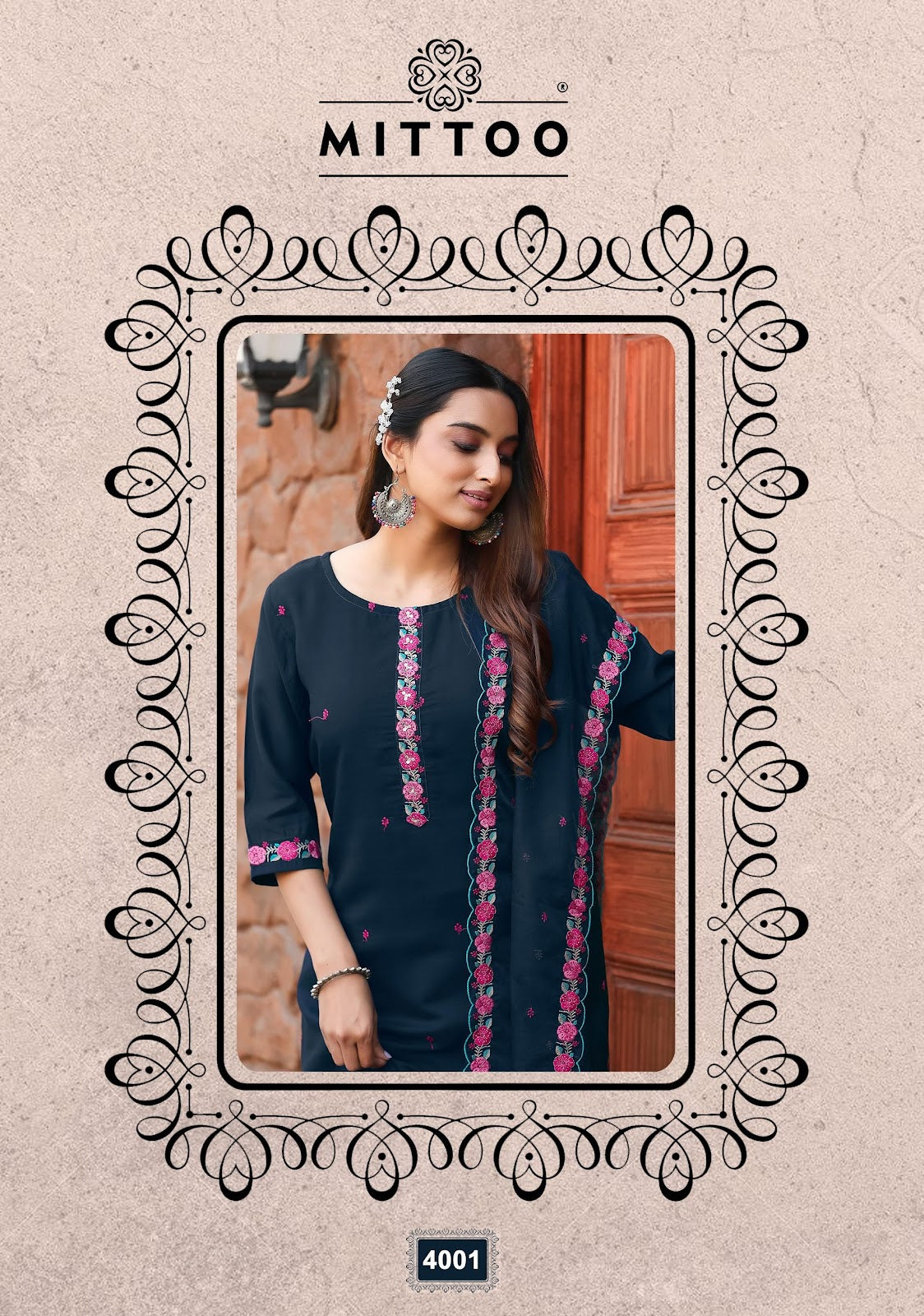 Saanj Mittoo Modal Silk Readymade Pant Style Suits Manufacturer India