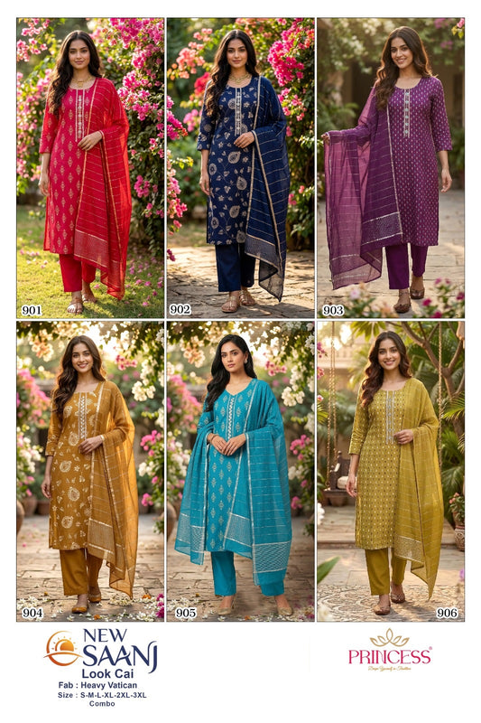Saanj Princess Creation Vatican Readymade Pant Style Suits Wholesaler Ahmedabad