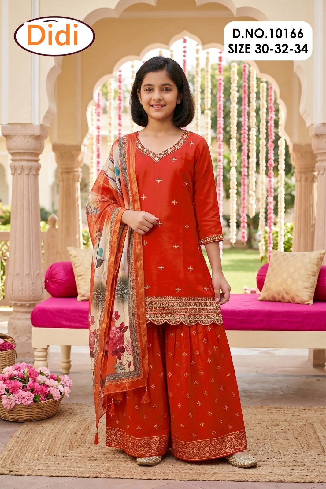 Saanjali 1 Dn 10166 Didi Rayon Girls Readymade Sharara Suits Manufacturer Ahmedabad