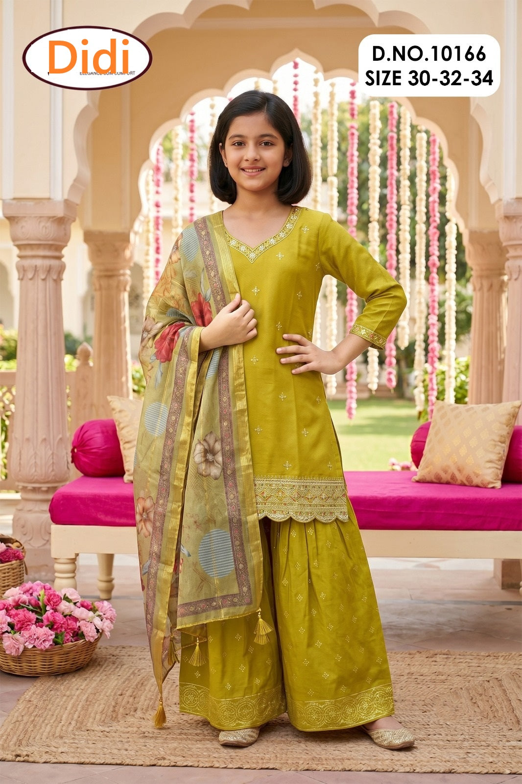 Saanjali 1 Dn 10166 Didi Rayon Girls Readymade Sharara Suits Manufacturer Ahmedabad