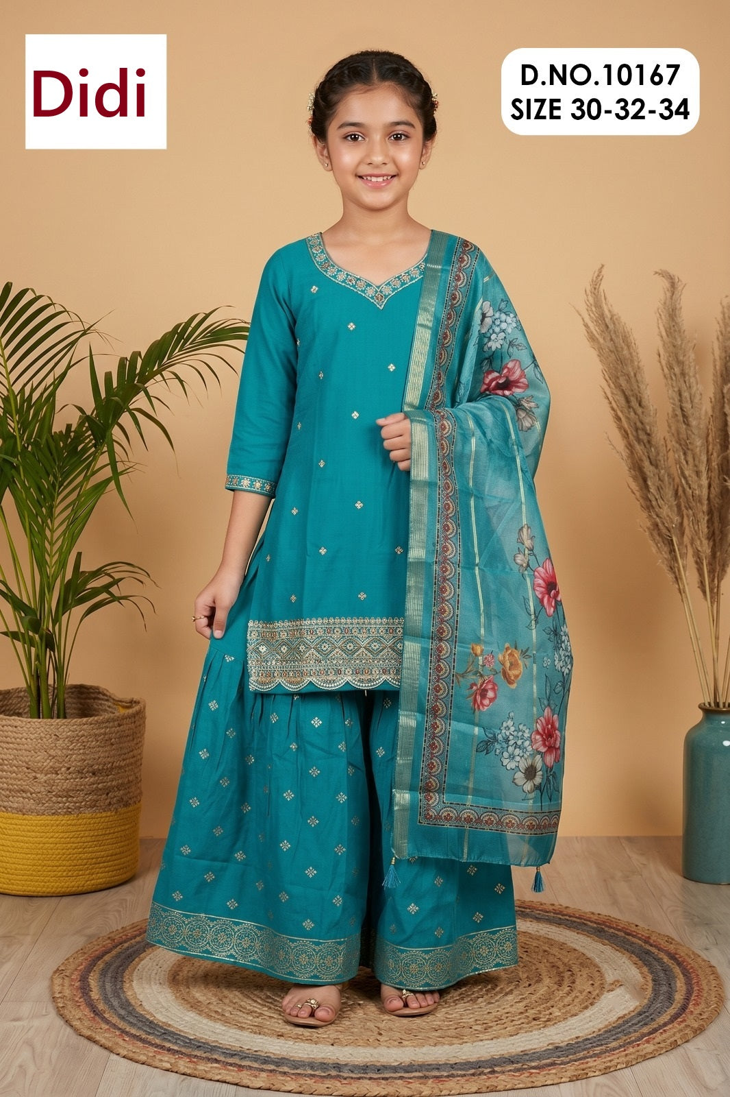 Saanjali 2 Dn 10167 Didi Rayon Girls Readymade Sharara Suits Supplier Gujarat