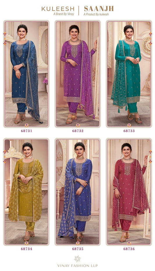 Saanjh-Kuleesh Vinay Fashion Llp Georgette Pant Style Suits Wholesaler