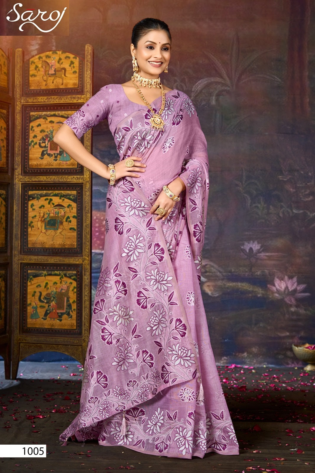 Saanjh Linen Saroski Vol 1 Saroj Sarees Wholesale Price