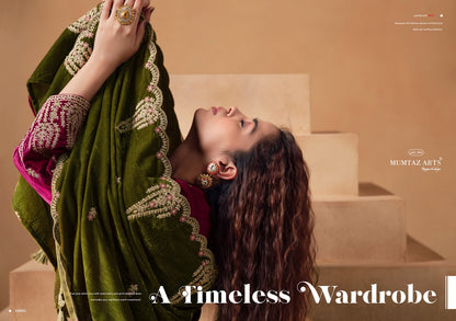 Saanjh Mumtaz Arts Crush Velvet Suits Wholesale Price