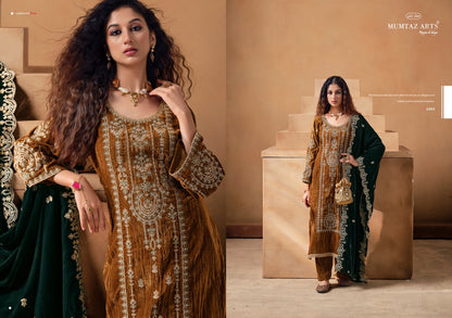 Saanjh Mumtaz Arts Crush Velvet Suits Wholesale Price