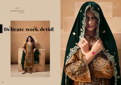 Saanjh Mumtaz Arts Crush Velvet Suits Wholesale Price
