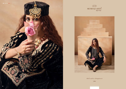 Saanjh Mumtaz Arts Crush Velvet Suits Wholesale Price