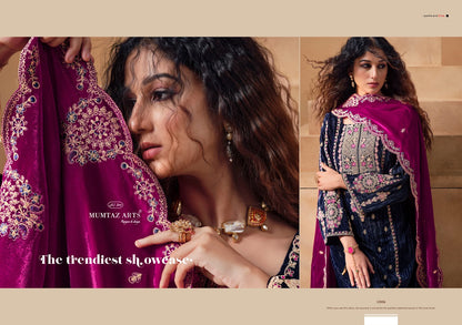 Saanjh Mumtaz Arts Crush Velvet Suits Wholesale Price