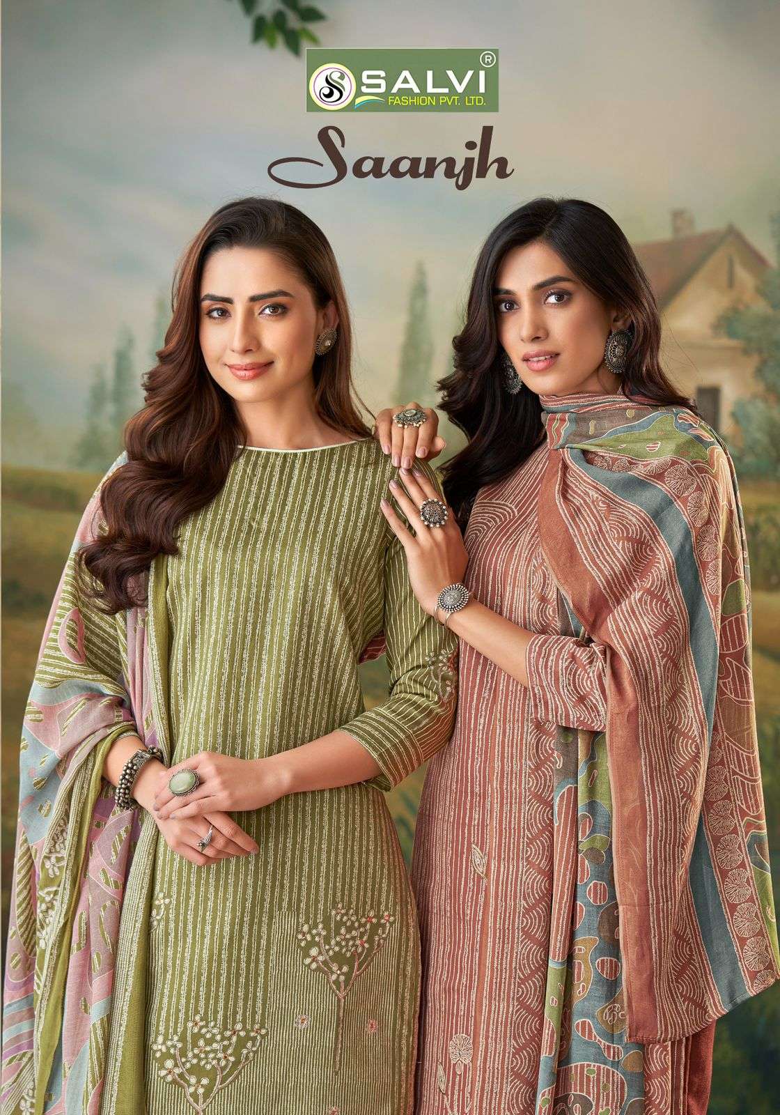 Saanjh Salvi Fashion Jaam Silk Plazzo Style Suits Exporter Gujarat