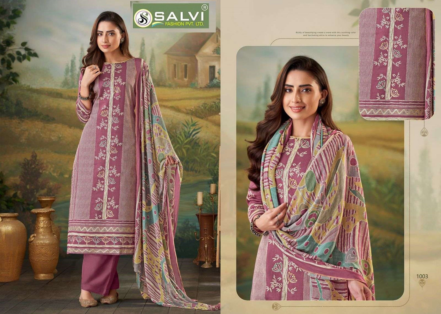 Saanjh Salvi Fashion Jaam Silk Plazzo Style Suits Exporter Gujarat