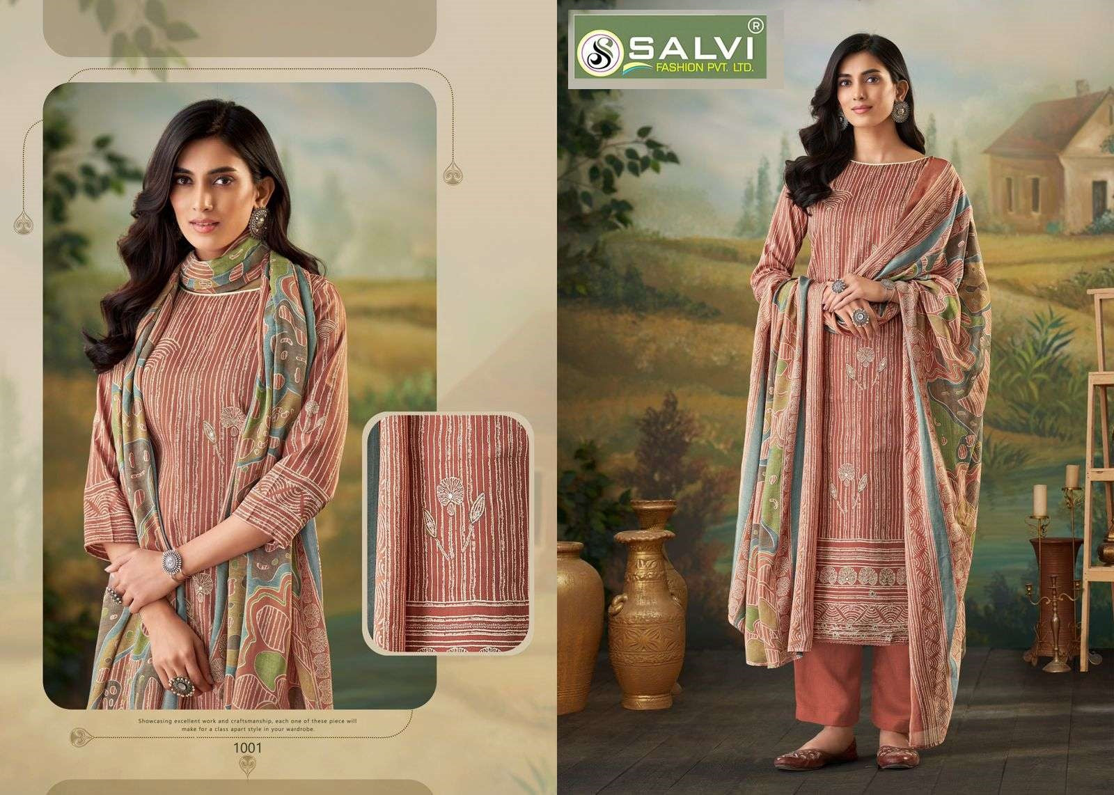 Saanjh Salvi Fashion Jaam Silk Plazzo Style Suits Exporter Gujarat