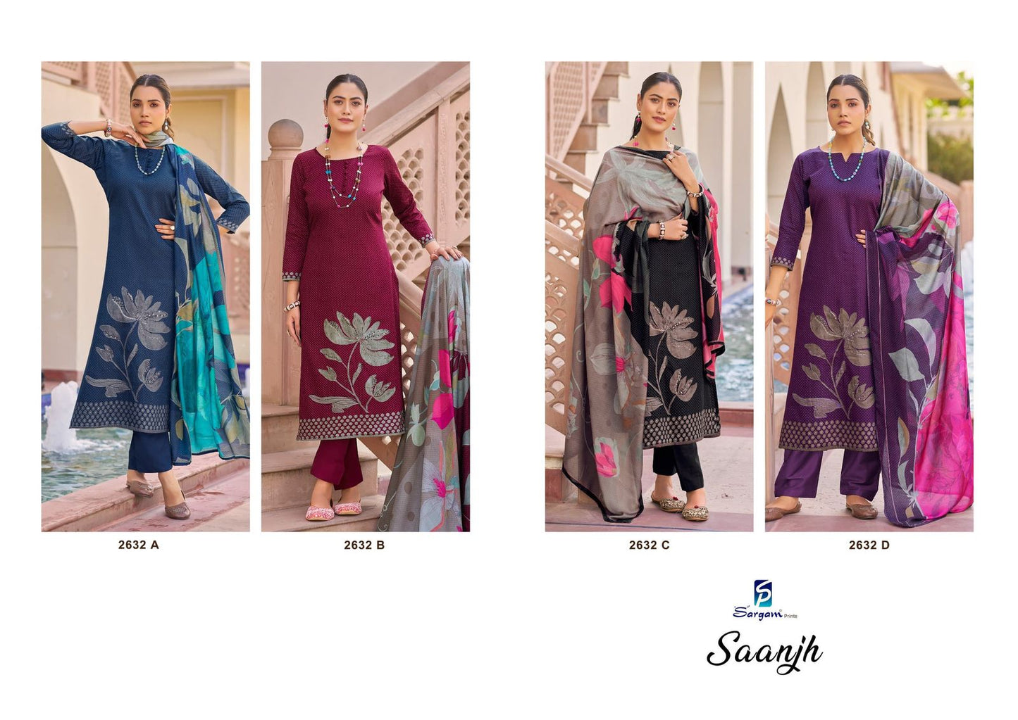Saanjh Sargam Prints Pure Jam Pant Style Suits Manufacturer India
