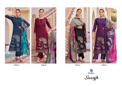 Saanjh Sargam Prints Pure Jam Pant Style Suits Manufacturer India