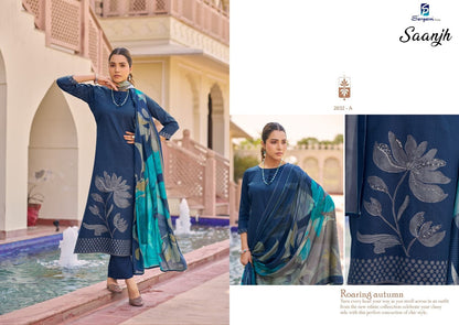 Saanjh Sargam Prints Pure Jam Pant Style Suits Manufacturer India