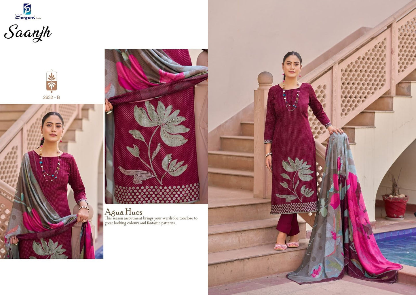 Saanjh Sargam Prints Pure Jam Pant Style Suits Manufacturer India