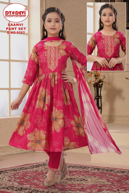 Saanvi Dn 9262 Dt Devi Roman Girls Readymade Pant Suits Wholesale Price