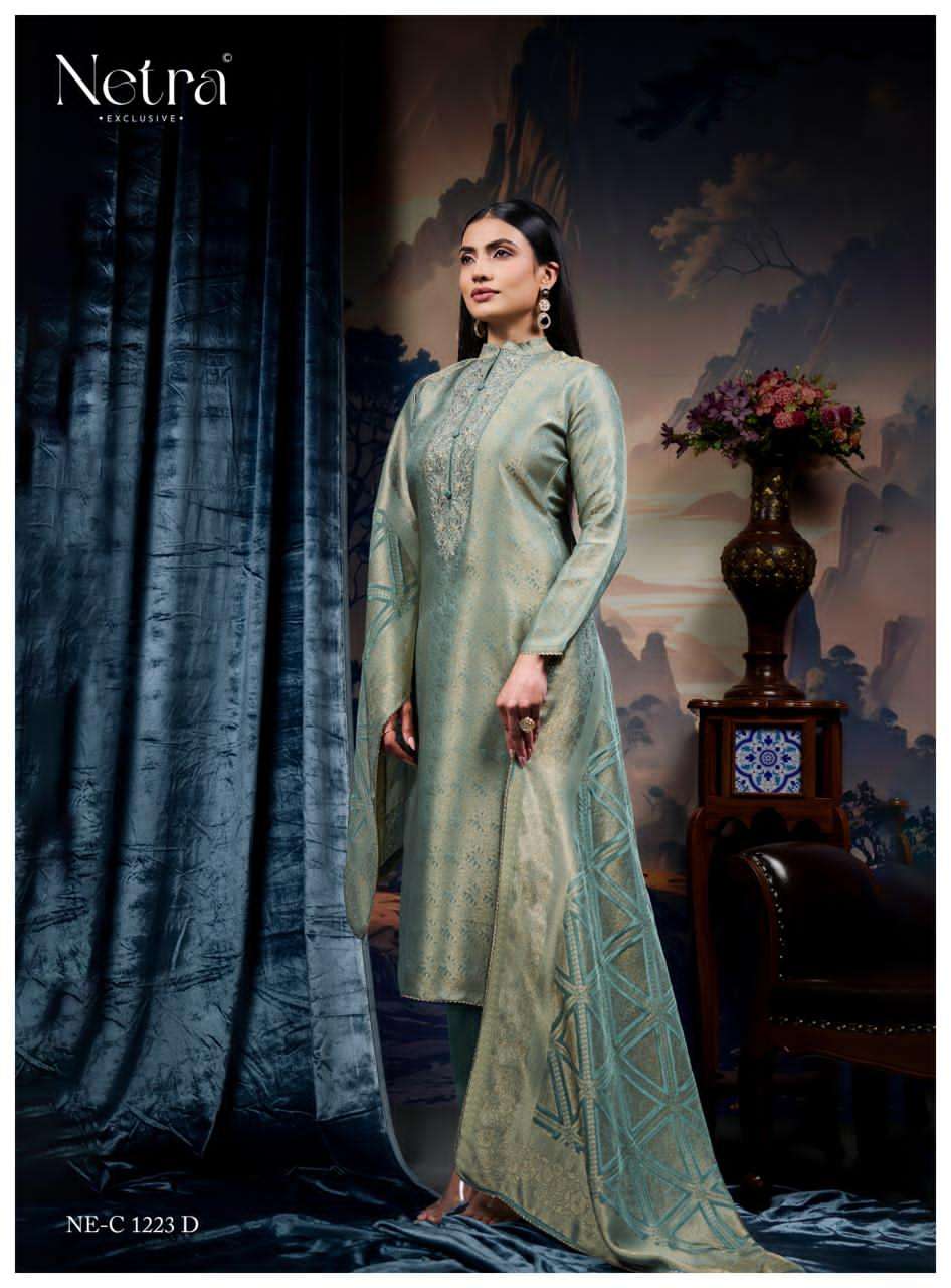 Saanvi Netra Bemberg Pant Style Suits Manufacturer India