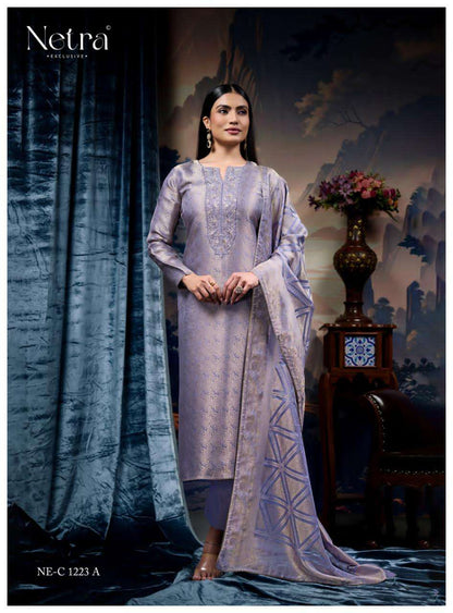 Saanvi Netra Bemberg Pant Style Suits Manufacturer India