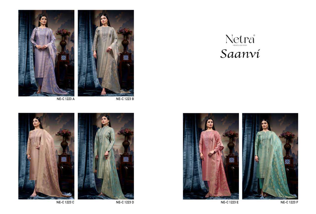 Saanvi Netra Bemberg Pant Style Suits Manufacturer India
