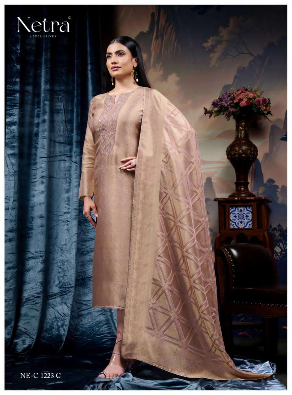 Saanvi Netra Bemberg Pant Style Suits Manufacturer India