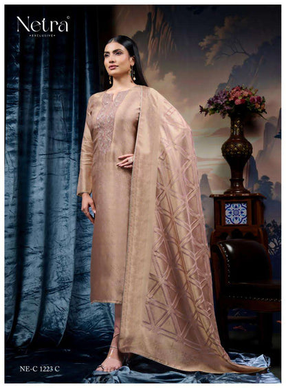 Saanvi Netra Bemberg Pant Style Suits Manufacturer India