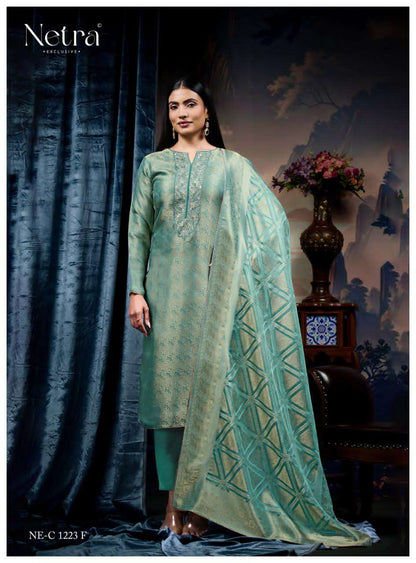 Saanvi Netra Bemberg Pant Style Suits Manufacturer India