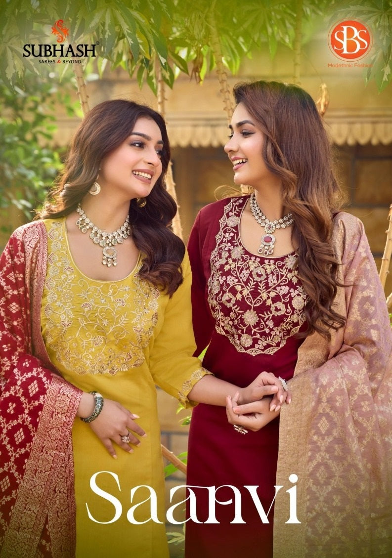 Saanvi Sbs Roman Silk Readymade Pant Style Suits Manufacturer Gujarat