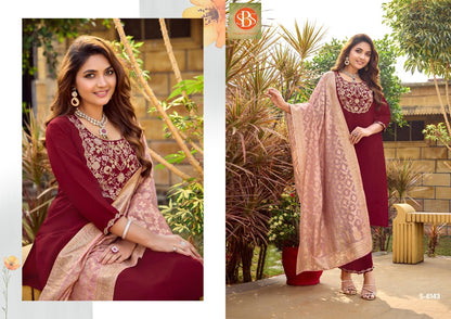 Saanvi Sbs Roman Silk Readymade Pant Style Suits Manufacturer Gujarat