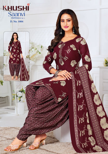 Saanvi Vol 1 Khushi Readymade Cotton Patiyala Suits Manufacturer Gujarat