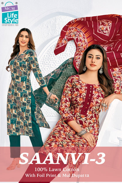 Saanvi Vol 3 Mcm Lifestyle Cotton Pant Style Suits Manufacturer Gujarat
