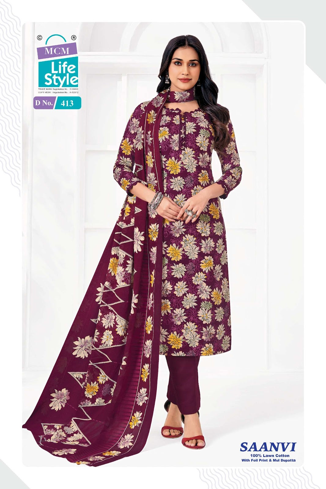 Saanvi Vol 4 Mcm Lifestyle Lawn Cotton Karachi Salwar Suits Wholesaler Gujarat