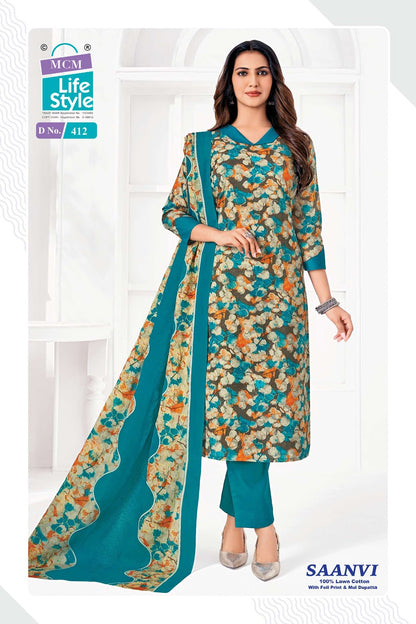 Saanvi Vol 4 Mcm Lifestyle Lawn Cotton Karachi Salwar Suits Wholesaler Gujarat