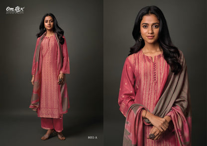 Saanvika Omtex Muslin Jacquard Plazzo Style Suits Wholesaler