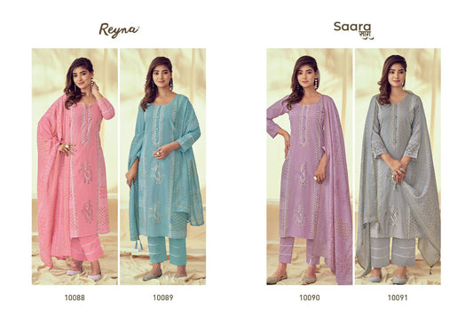 Saara Reyna Linen Pant Style Suits Wholesaler Ahmedabad