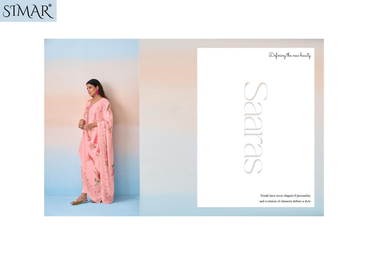 Saaras Simar Viscose Muslin Pant Style Suits Manufacturer India