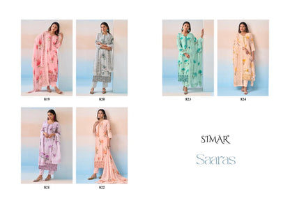 Saaras Simar Viscose Muslin Pant Style Suits Manufacturer India