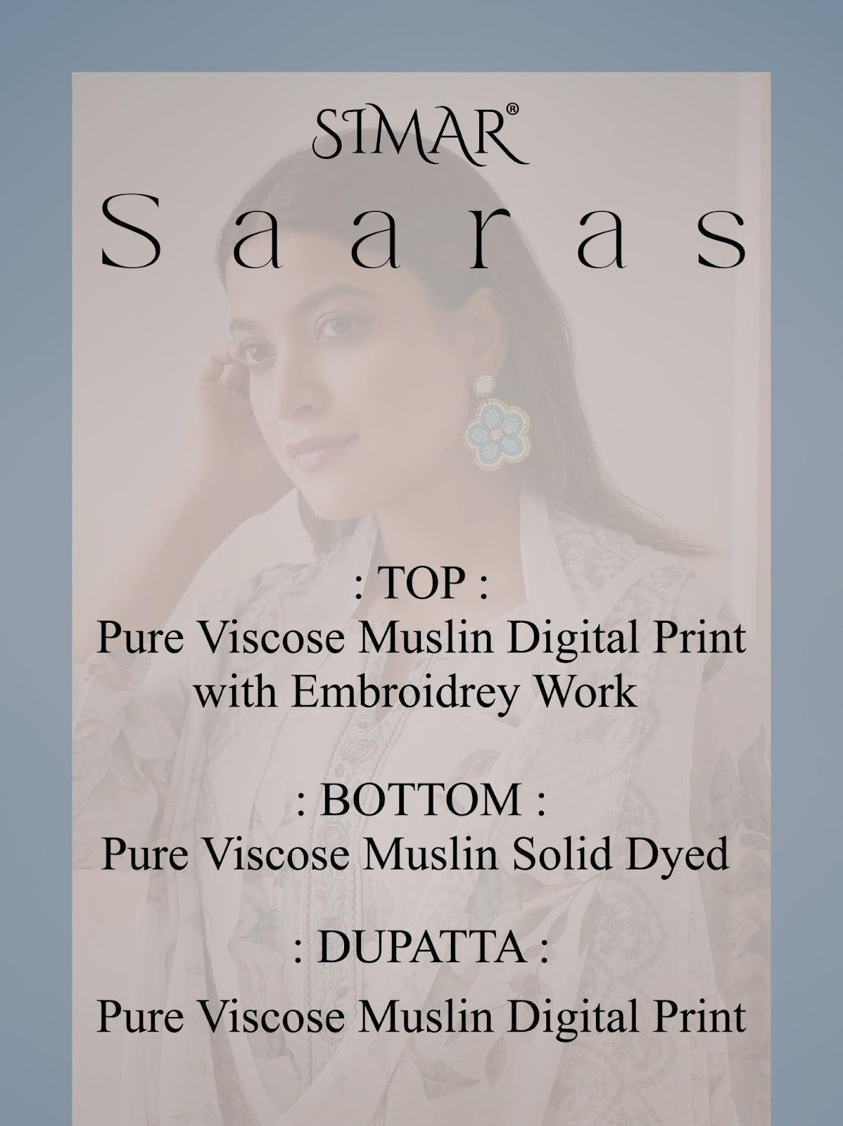 Saaras Simar Viscose Muslin Pant Style Suits Manufacturer India