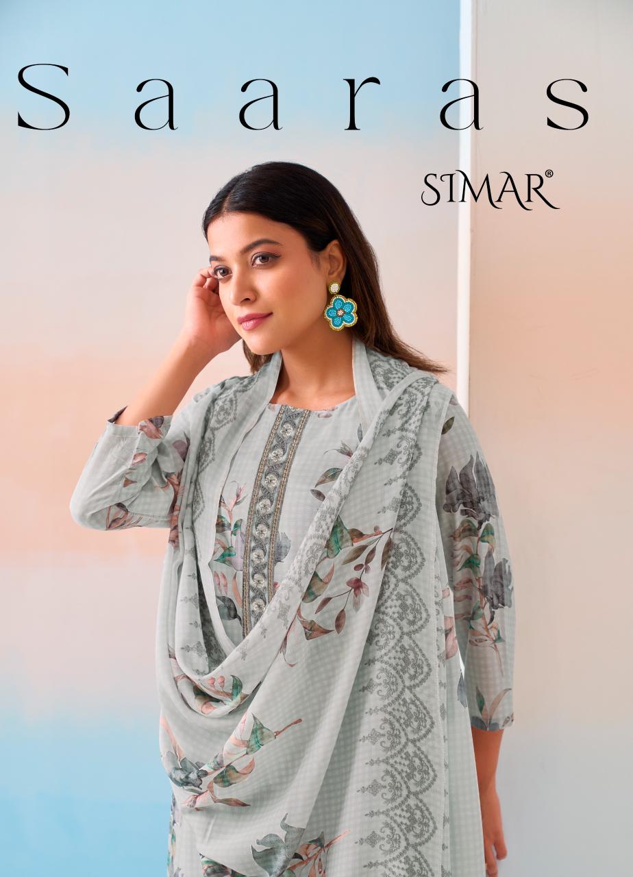 Saaras Simar Viscose Muslin Pant Style Suits Manufacturer India
