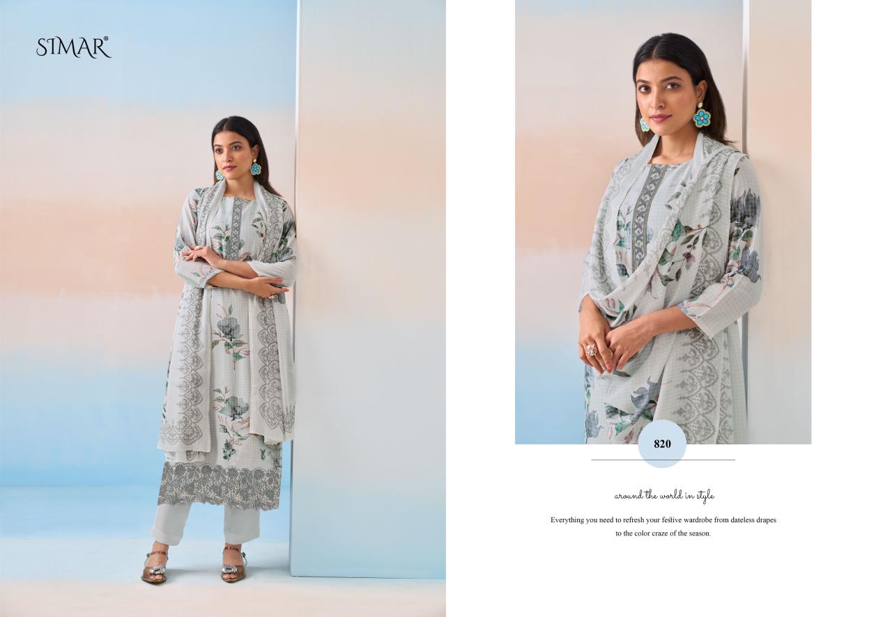 Saaras Simar Viscose Muslin Pant Style Suits Manufacturer India
