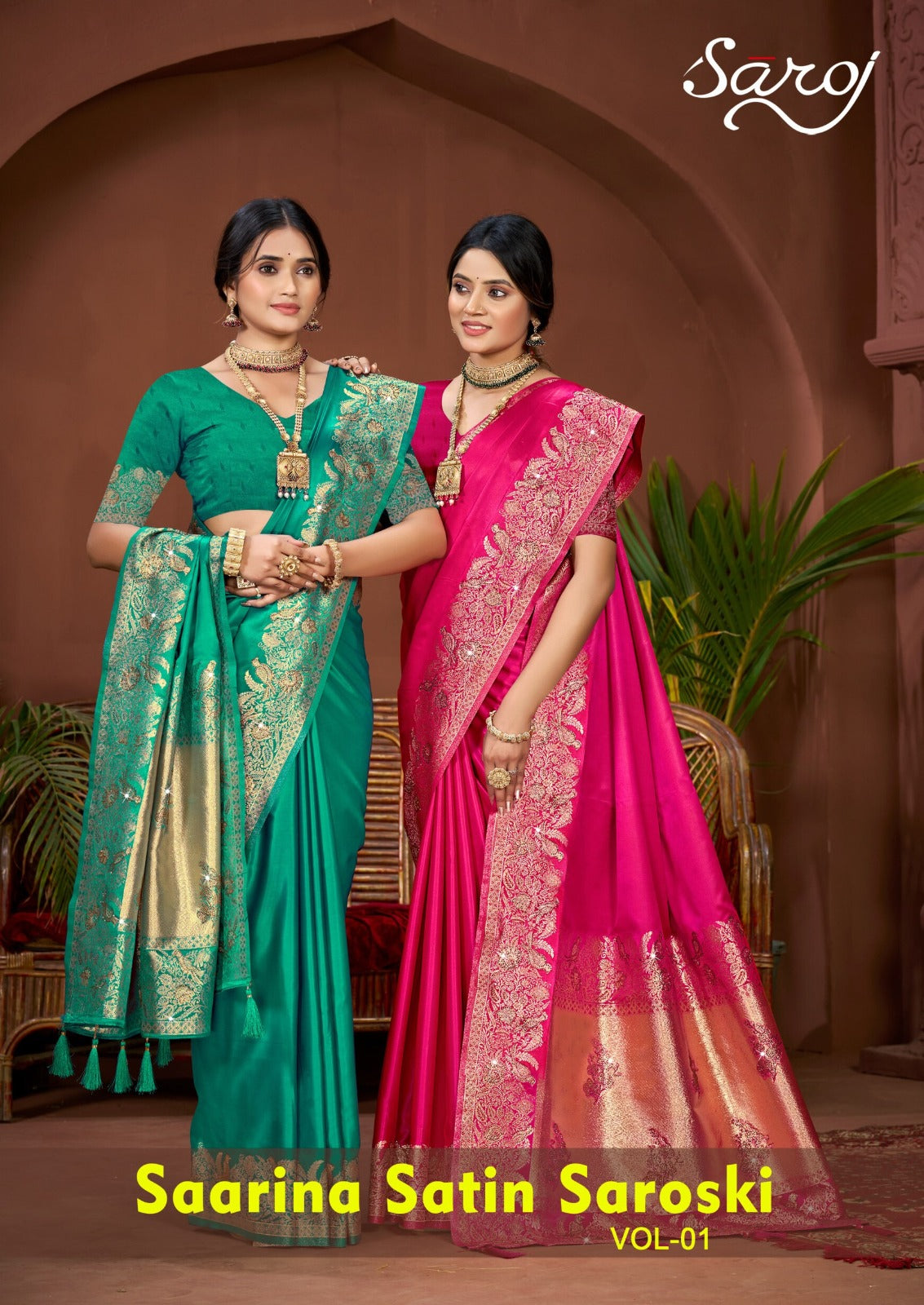 Saarina Satin Saroski Vol 1 Saroj Sarees Exporter India