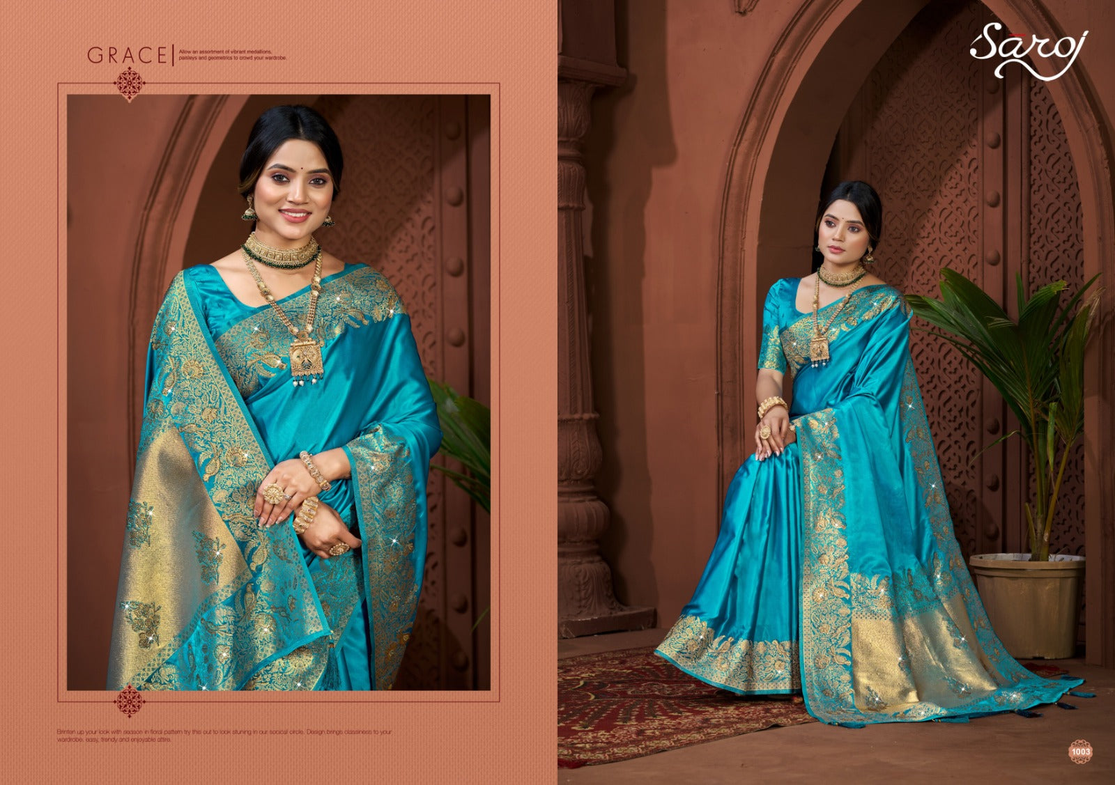 Saarina Satin Saroski Vol 1 Saroj Sarees Exporter India