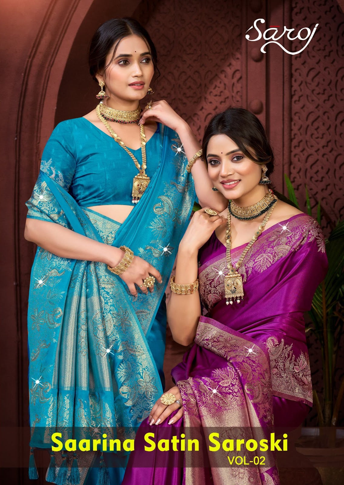 Saarina Satin Saroski Vol 2 Saroj Sarees Wholesaler India
