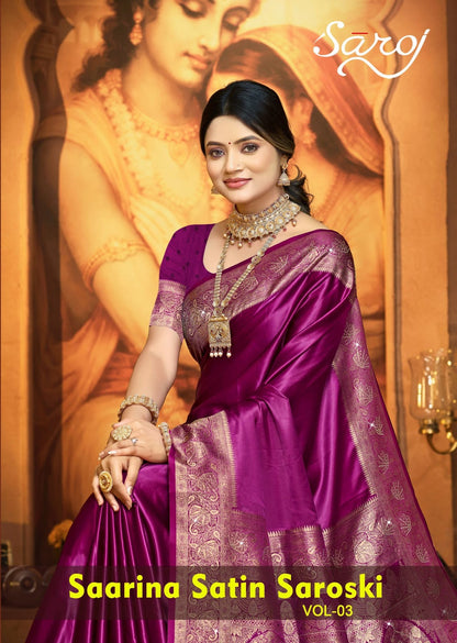Saarina Satin Saroski Vol 3 Saroj Sarees Wholesale Price