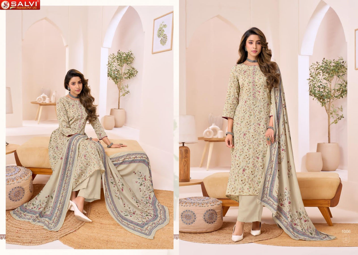 Saarvi Salvi Fashion Jam Silk Pant Style Suits Manufacturer India