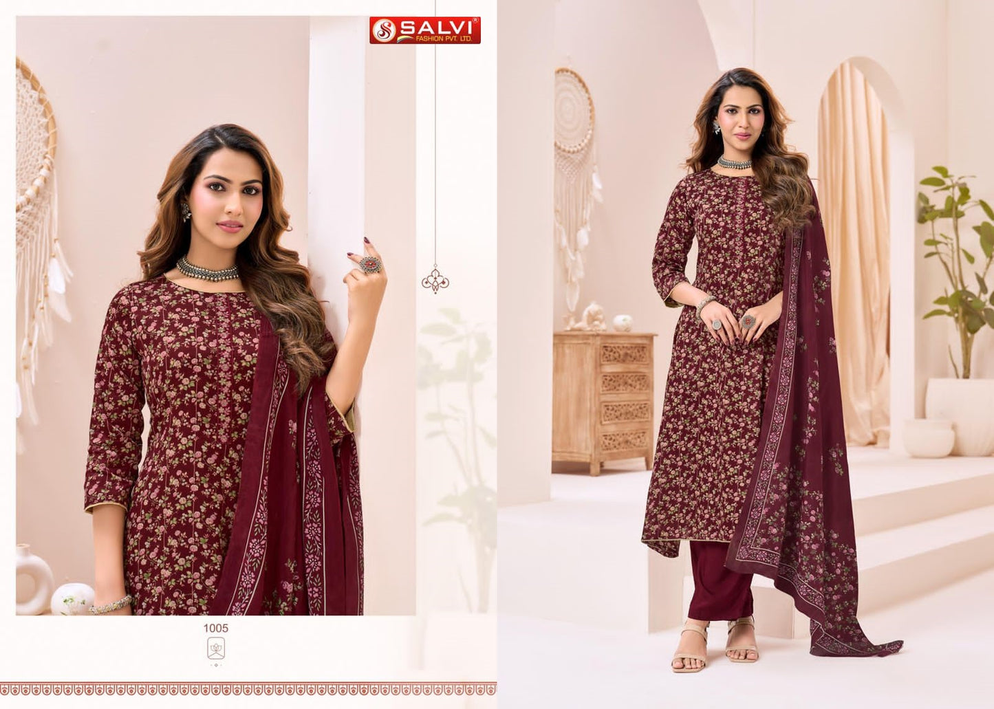 Saarvi Salvi Fashion Jam Silk Pant Style Suits Manufacturer India
