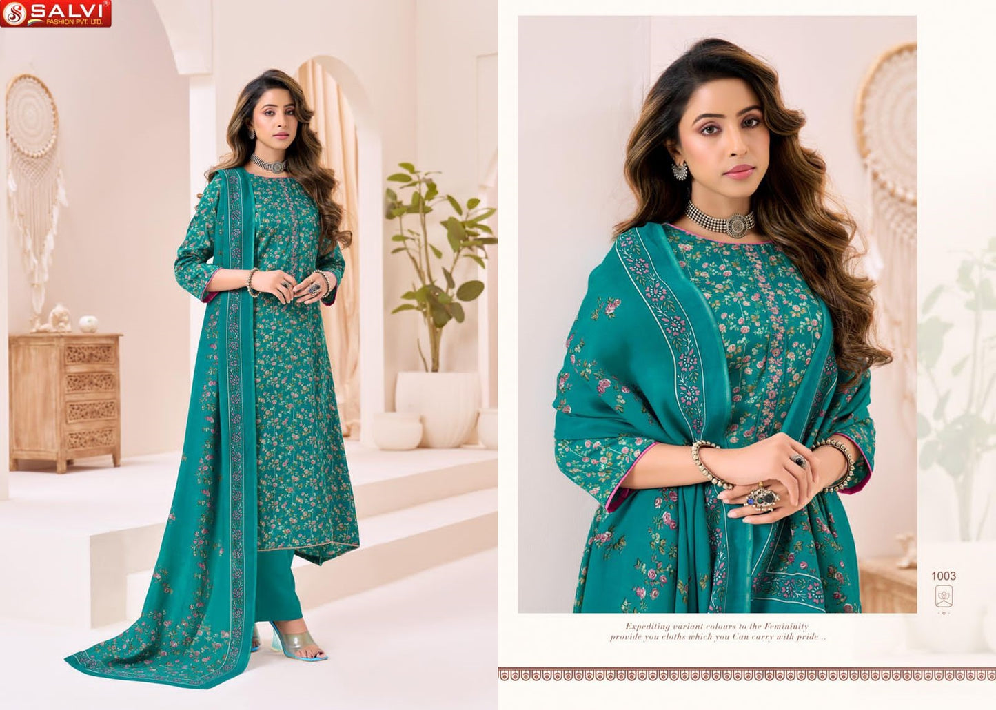 Saarvi Salvi Fashion Jam Silk Pant Style Suits Manufacturer India