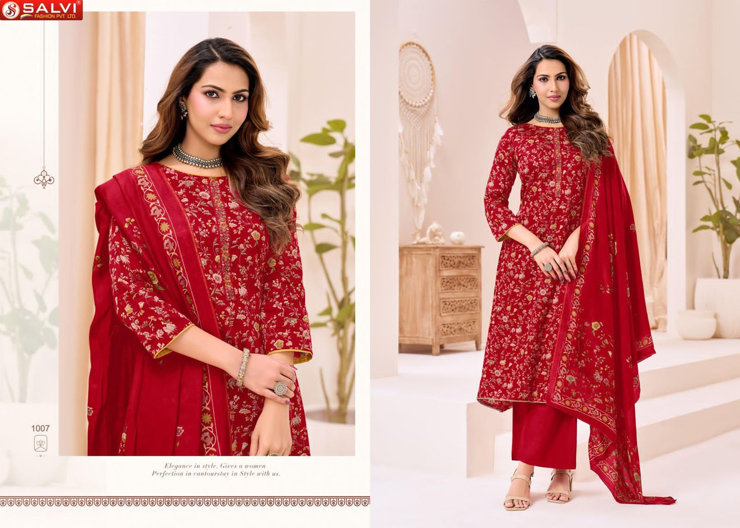 Saarvi Salvi Fashion Jam Silk Pant Style Suits Manufacturer India