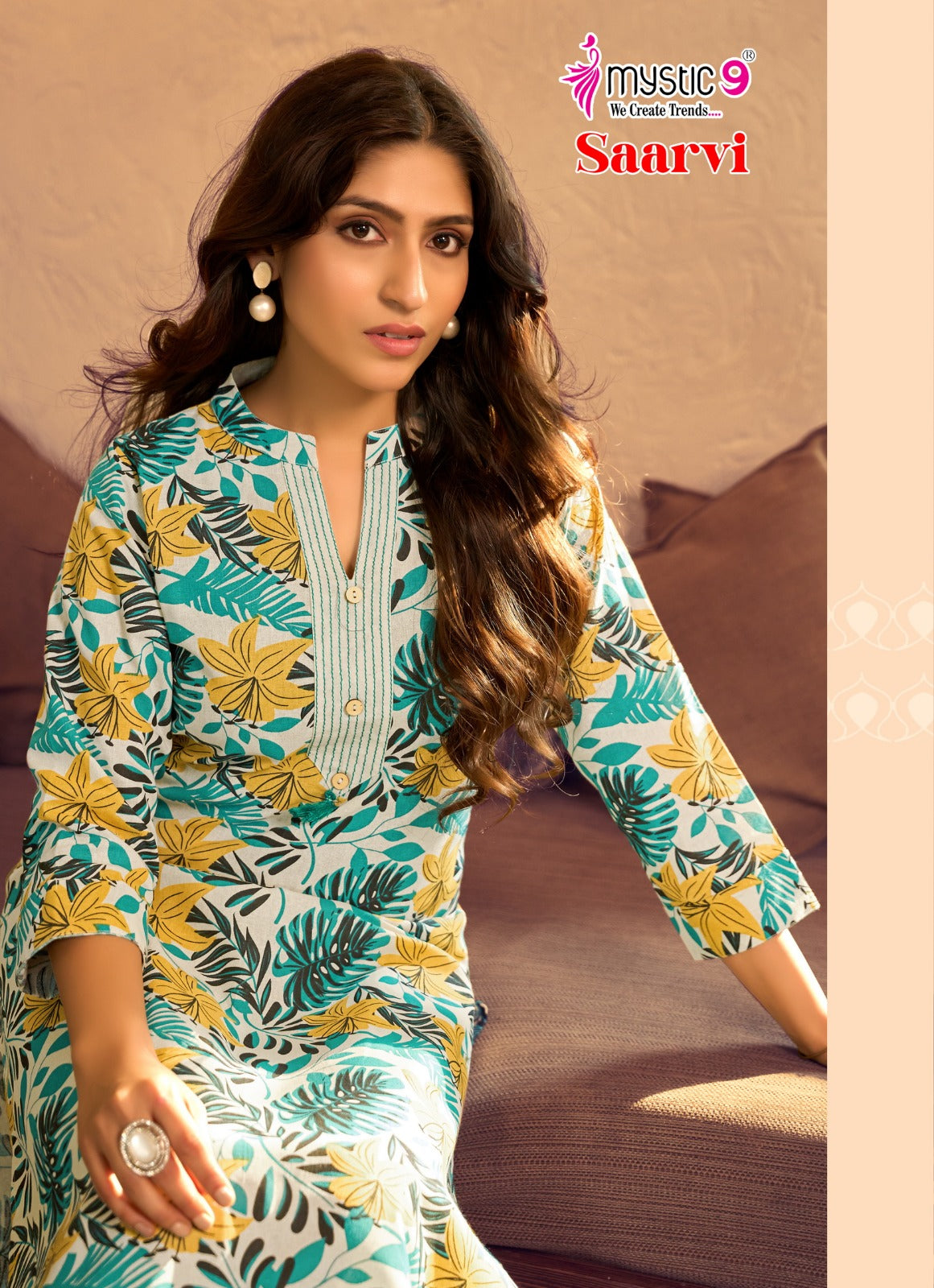 Saarvi Vol 1 Mystic 9 Cotton Kurti Pant Set Wholesaler Ahmedabad